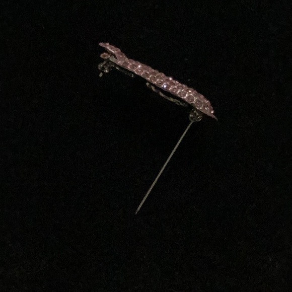 New - Pink Rhinestone Pig Pin 2”X1” - Picture 5 of 5